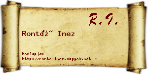 Rontó Inez névjegykártya